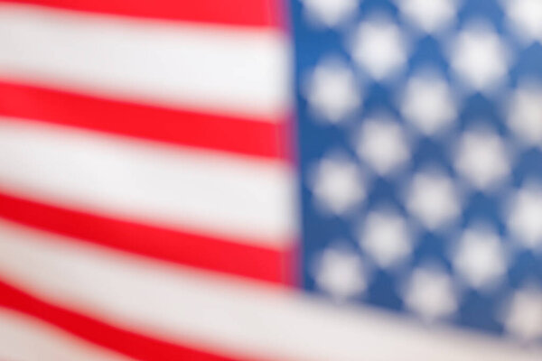 Американский флаг как фон. Размытый фон. 