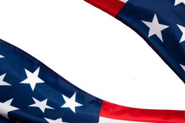 Arka plan olarak Amerikan bayrağı. Üst görünüm.