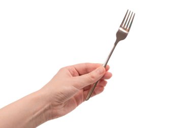 Beyaz arka planda elle izole edilmiş bir kadın..