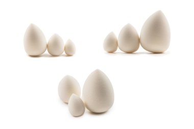 Küçük, orta ve büyük beyaz güzellik karıştırıcı beyaz üzerinde izole.