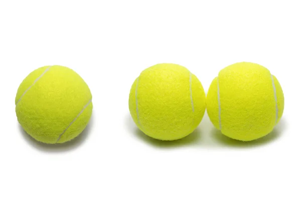 Balles Tennis Isolées Sur Fond Blanc — Photo