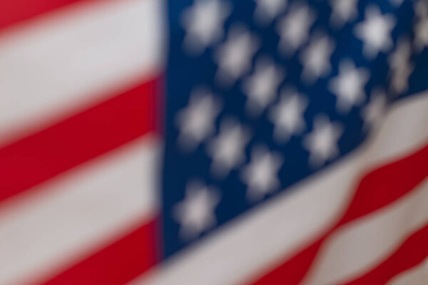 Американский флаг как фон. Размытый фон. 