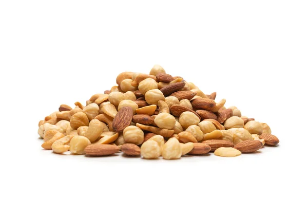 Mix Nuts Isolated White Background Top View — Stock Photo, Image