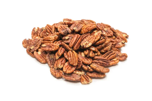 Pecan Nut Isolado Sobre Fundo Branco Vista Superior — Fotografia de Stock