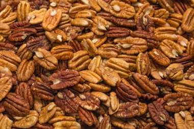 Cevizli fındıklı arkaplan. Üst görünüm. 