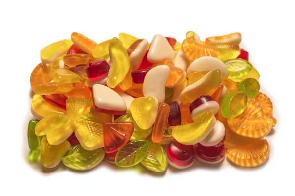 Verschiedene Leckere Gummibärchen Ansicht Von Oben — Stockfoto