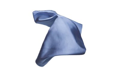 Akan mavi ipek eşarp beyaz arkaplanda izole edildi. 