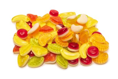 Lezzetli jelibon şekerler. Üst görünüm. 