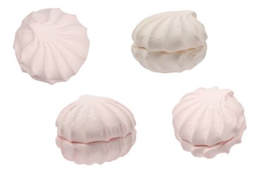 Rose Marshmallow beyazda izole edilmiş. Zephyr..