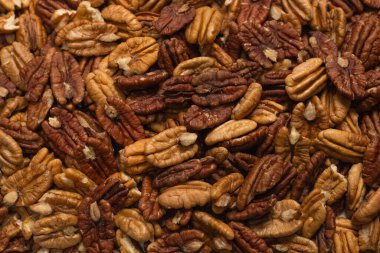 Cevizli fındıklı arkaplan. Üst görünüm. 