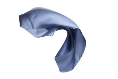 Akan mavi ipek eşarp beyaz arkaplanda izole edildi. 