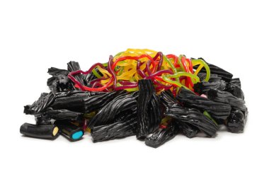 Lezzetli jöleli şekerler. Üst görünüm.  