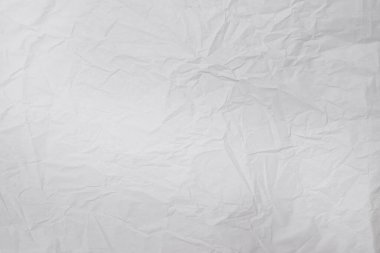 Buruşmuş beyaz kağıt arka plan. Üst görünüm. 