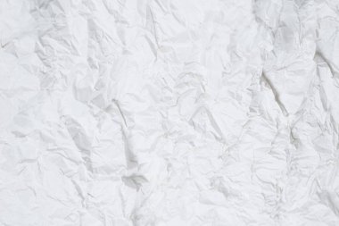Buruşmuş beyaz kağıt arka plan. Üst görünüm. 