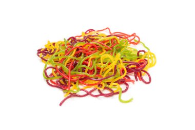 Lezzetli jöleli şekerler. Üst görünüm.  