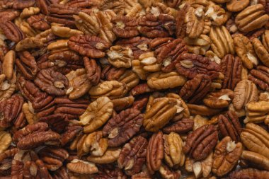 Cevizli fındıklı arkaplan. Üst görünüm. 