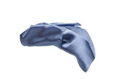 Akan mavi ipek eşarp beyaz arkaplanda izole edildi. 