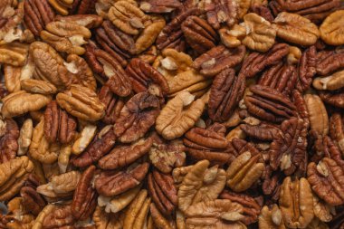 Cevizli fındıklı arkaplan. Üst görünüm. 