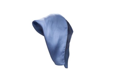 Akan mavi ipek eşarp beyaz arkaplanda izole edildi. 