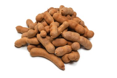 Beyaz arka planda izole edilmiş tatlı demirhindi. Üst görünüm. 