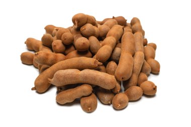 Beyaz arka planda izole edilmiş tatlı demirhindi. Üst görünüm. 