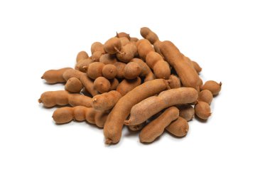 Beyaz arka planda izole edilmiş tatlı demirhindi. Üst görünüm. 