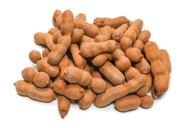 Beyaz arka planda izole edilmiş tatlı demirhindi. Üst görünüm. 