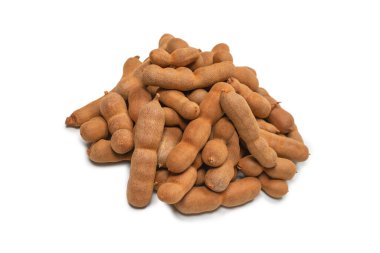 Beyaz arka planda izole edilmiş tatlı demirhindi. Üst görünüm. 