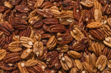 Cevizli fındıklı arkaplan. Üst görünüm. 