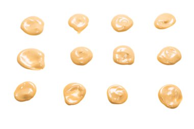 Mantar sosu beyaz arka planda izole edilmiş. Üst görünüm. 