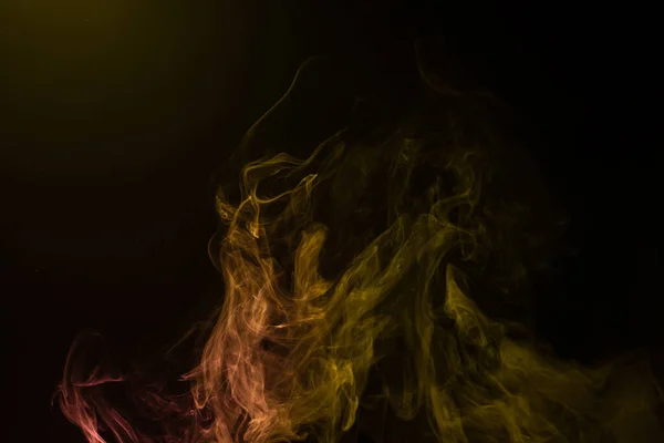 Vapor Amarillo Rosa Sobre Fondo Negro Copiar Espacio — Foto de Stock