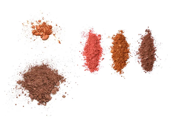 Cosméticos Maquillaje Sombra Ojos Color Marrón Paleta Triturada Colorido Polvo — Foto de Stock