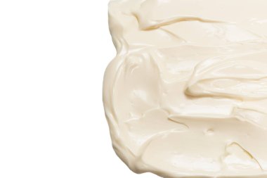 Beyaz krem şanti dokusu. Üst görünüm. 