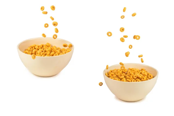Anelli Miele Scatola Cereali Colazione Del Mattino Fiocchi Mais Che — Foto Stock