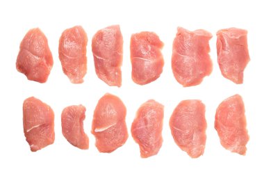 Türkiye fileto parçaları beyaz zemin üzerinde izole. 