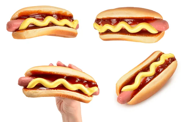 Hot Dog Isolated White Background Copy Space — Stock Photo, Image