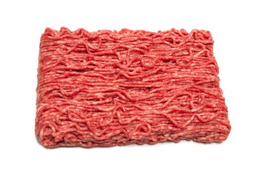 Çiğ biftek kıymalı et arka planı. Üst görünüm.