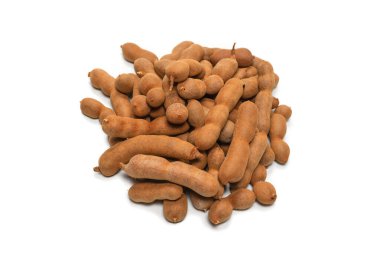 Beyaz arka planda izole edilmiş tatlı demirhindi. Üst görünüm. 