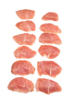 Türkiye fileto parçaları beyaz zemin üzerinde izole. 