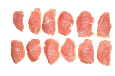 Türkiye fileto parçaları beyaz zemin üzerinde izole. 