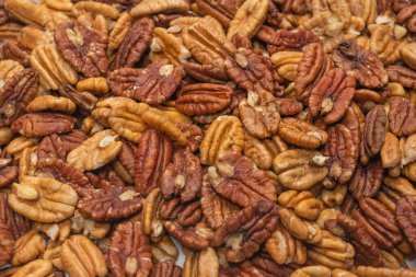 Cevizli fındıklı arkaplan. Üst görünüm. 