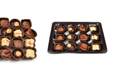 Lezzetli çikolata şekerlerinin karışımı.. 