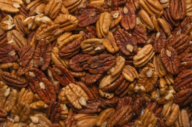 Cevizli fındıklı arkaplan. Üst görünüm. 