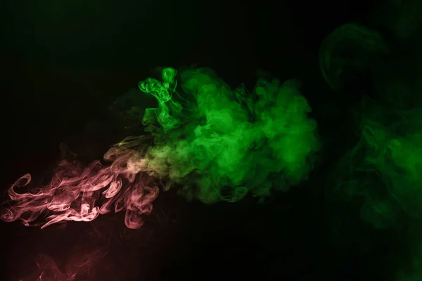 Vapore Verde Rosa Fondo Nero Copia Spazio — Foto Stock