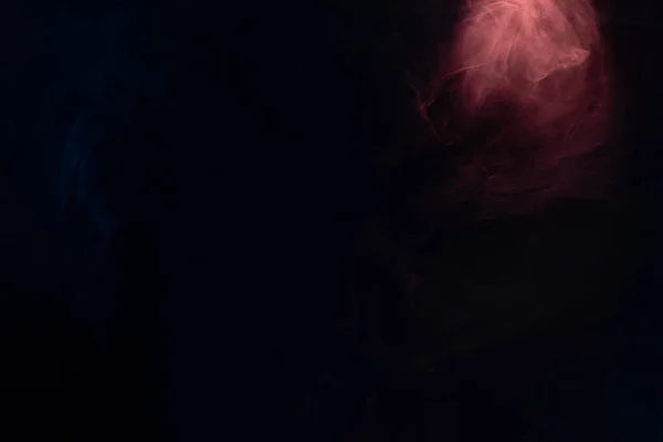 Modrá Růžová Pára Černém Pozadí Kopírovat Prostor — Stock fotografie