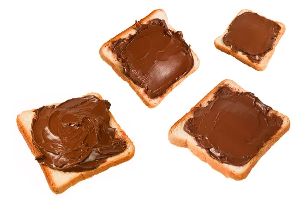 Chocolate Paste Sandwich Isolated White Background — Stock Photo, Image