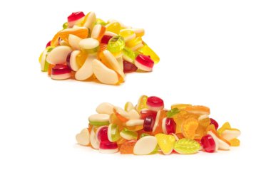 Lezzetli jelibon şekerler. Üst görünüm. 