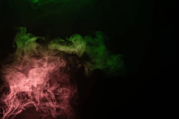 Vapor Verde Rosa Sobre Fondo Negro Copiar Espacio —  Fotos de Stock