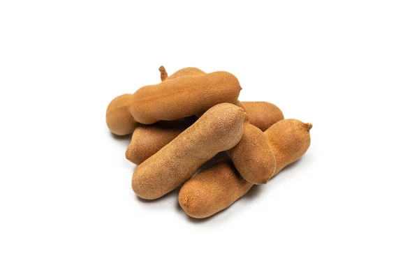 Söt Tamarind Isolerad Vit Bakgrund Ovanifrån — Stockfoto