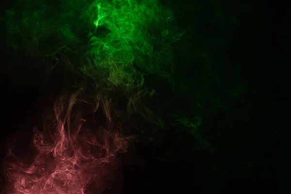 Vapor Verde Rosa Sobre Fondo Negro Copiar Espacio — Foto de Stock